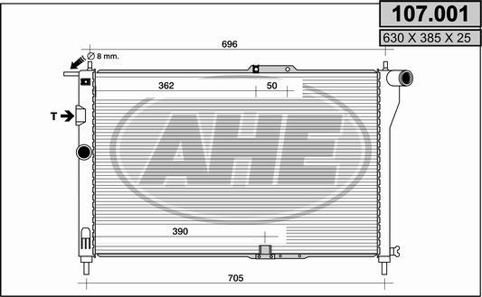 AHE 107.001 - Радіатор, охолодження двигуна autozip.com.ua