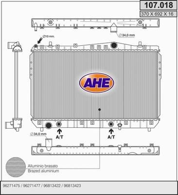 AHE 107.018 - Радіатор, охолодження двигуна autozip.com.ua