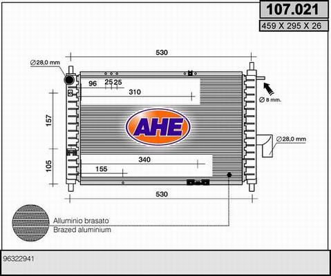 AHE 107.021 - Радіатор, охолодження двигуна autozip.com.ua
