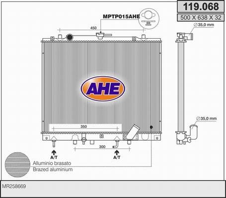 AHE 119.068 - Радіатор, охолодження двигуна autozip.com.ua