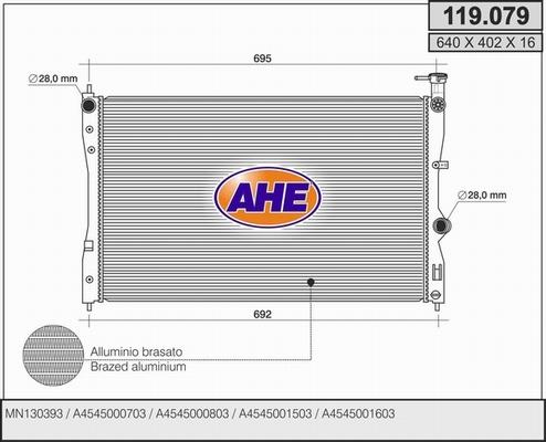 AHE 119.079 - Радіатор, охолодження двигуна autozip.com.ua