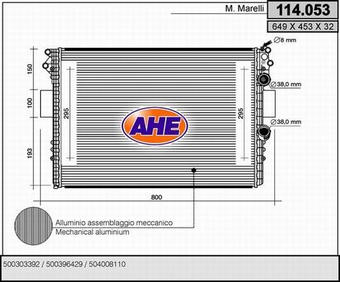 AHE 114.053 - Радіатор, охолодження двигуна autozip.com.ua