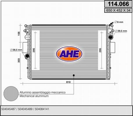 AHE 114.066 - Радіатор, охолодження двигуна autozip.com.ua