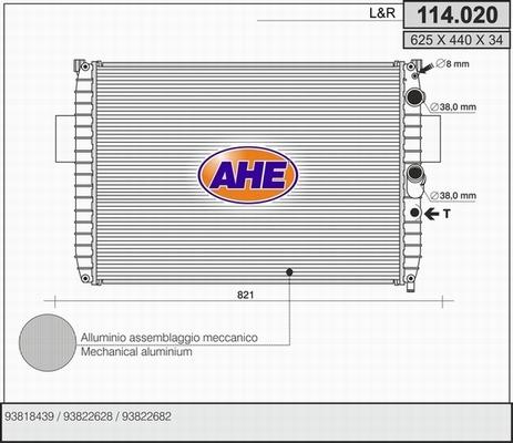 AHE 114.020 - Радіатор, охолодження двигуна autozip.com.ua