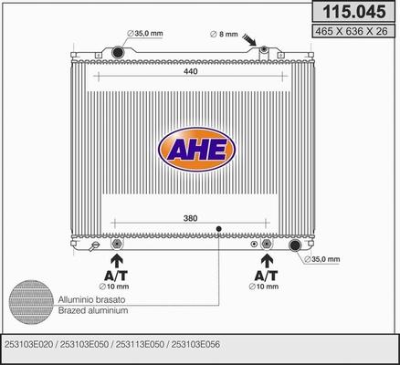 AHE 115.045 - Радіатор, охолодження двигуна autozip.com.ua