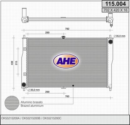 AHE 115.004 - Радіатор, охолодження двигуна autozip.com.ua