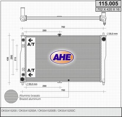 AHE 115.005 - Радіатор, охолодження двигуна autozip.com.ua