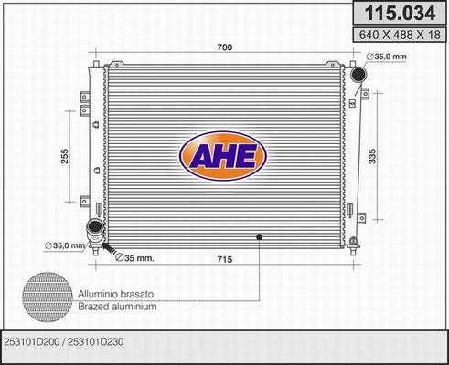 AHE 115.034 - Радіатор, охолодження двигуна autozip.com.ua