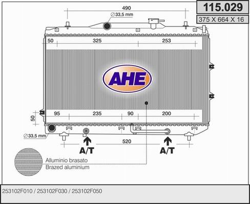 AHE 115.029 - Радіатор, охолодження двигуна autozip.com.ua