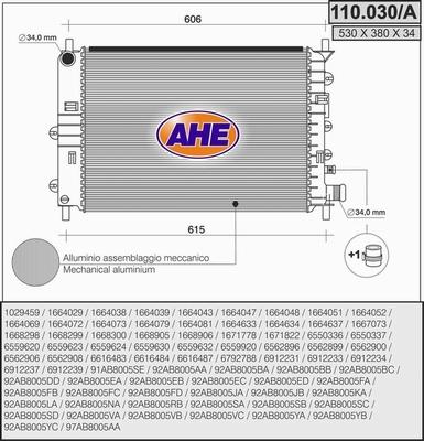 AHE 110.030/A - Радіатор, охолодження двигуна autozip.com.ua