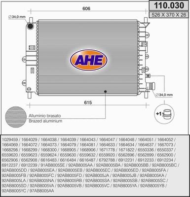 AHE 110.030 - Радіатор, охолодження двигуна autozip.com.ua