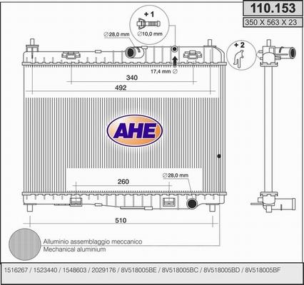 AHE 110.153 - Радіатор, охолодження двигуна autozip.com.ua