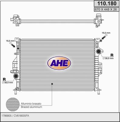 AHE 110.180 - Радіатор, охолодження двигуна autozip.com.ua