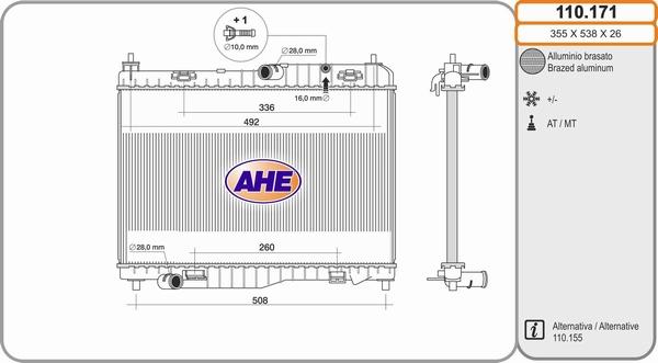 AHE 110.171 - Радіатор, охолодження двигуна autozip.com.ua