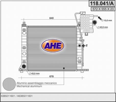 AHE 118.041/A - Радіатор, охолодження двигуна autozip.com.ua