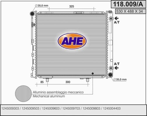 AHE 118.009/A - Радіатор, охолодження двигуна autozip.com.ua