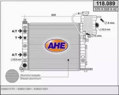 AHE 118.089 - Радіатор, охолодження двигуна autozip.com.ua