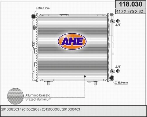 AHE 118.030 - Радіатор, охолодження двигуна autozip.com.ua