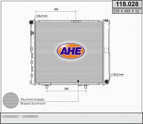 AHE 118.028 - Радіатор, охолодження двигуна autozip.com.ua