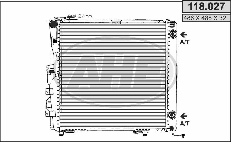 AHE 118.027 - Радіатор, охолодження двигуна autozip.com.ua