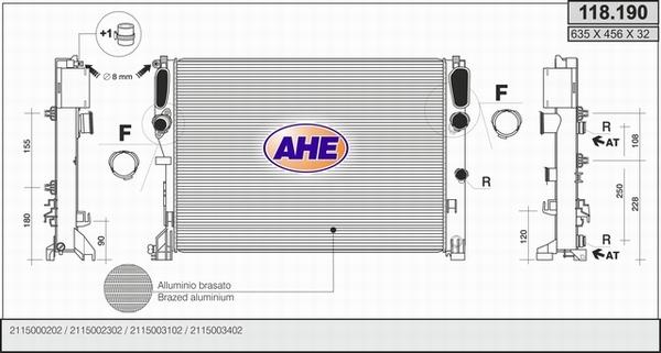 AHE 118.190 - Радіатор, охолодження двигуна autozip.com.ua