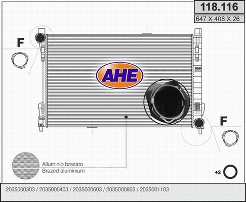 AHE 118.116 - Радіатор, охолодження двигуна autozip.com.ua