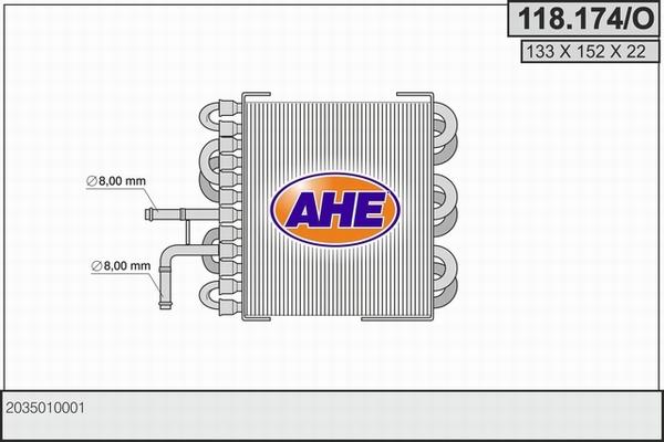 AHE 118.174/O - Радіатор, охолодження двигуна autozip.com.ua