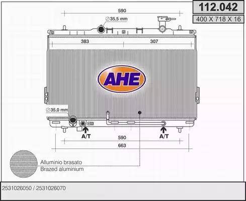 AHE 112.042 - Радіатор, охолодження двигуна autozip.com.ua