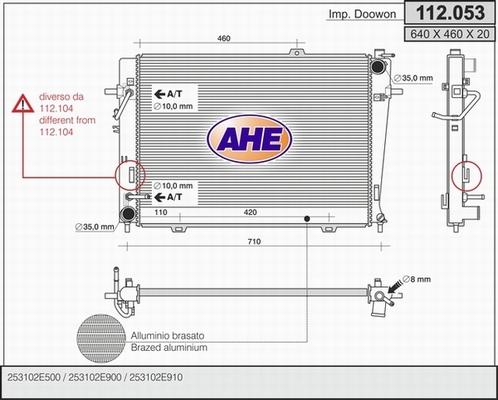 AHE 112.053 - Радіатор, охолодження двигуна autozip.com.ua