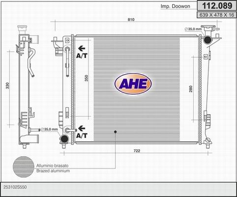 AHE 112.089 - Радіатор, охолодження двигуна autozip.com.ua