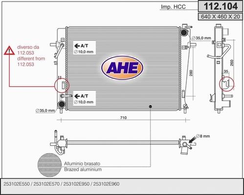 AHE 112.104 - Радіатор, охолодження двигуна autozip.com.ua