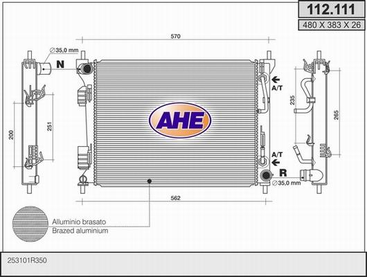 AHE 112.111 - Радіатор, охолодження двигуна autozip.com.ua