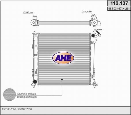 AHE 112.137 - Радіатор, охолодження двигуна autozip.com.ua