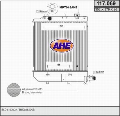 AHE 117.069 - Радіатор, охолодження двигуна autozip.com.ua