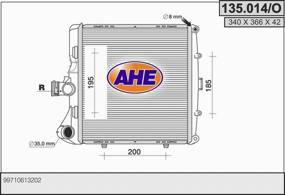 AHE 135.014/O - Радіатор, охолодження двигуна autozip.com.ua