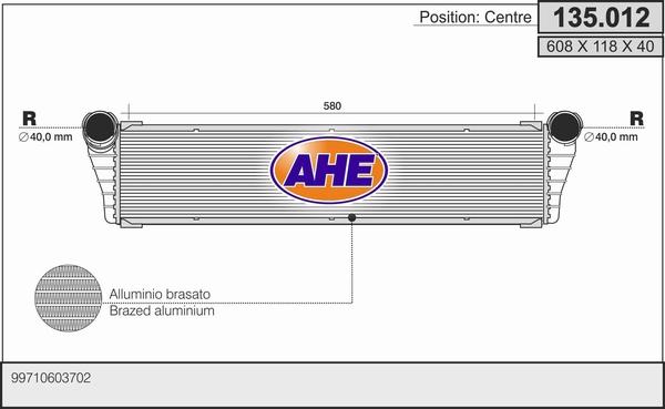 AHE 135.012 - Радіатор, охолодження двигуна autozip.com.ua