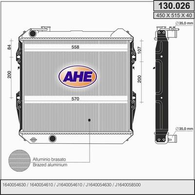 AHE 130.026 - Радіатор, охолодження двигуна autozip.com.ua