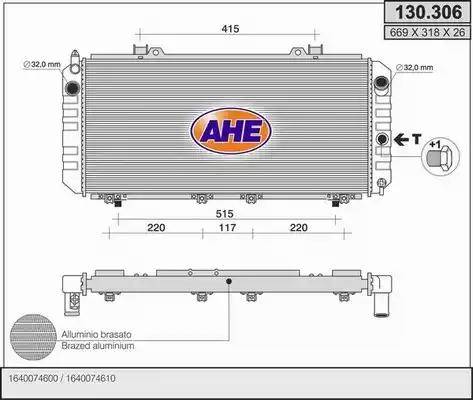 AHE 130.306 - Радіатор, охолодження двигуна autozip.com.ua