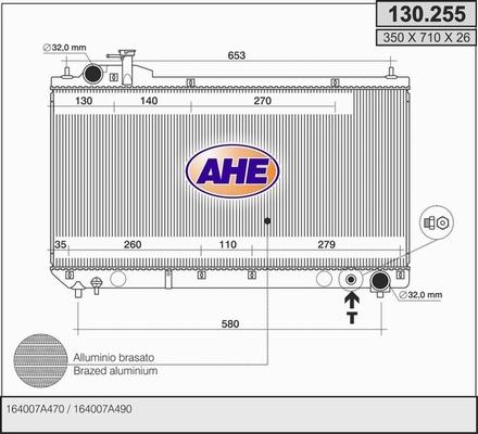 AHE 130.255 - Радіатор, охолодження двигуна autozip.com.ua