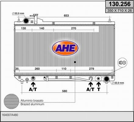 AHE 130.256 - Радіатор, охолодження двигуна autozip.com.ua