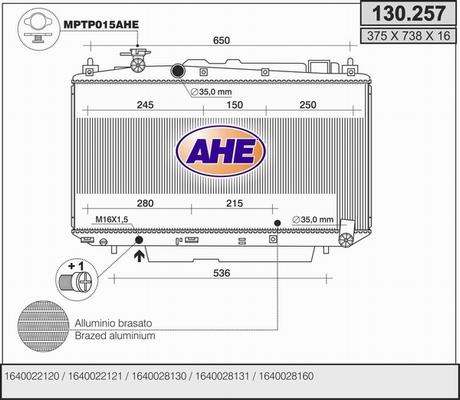 AHE 130.257 - Радіатор, охолодження двигуна autozip.com.ua