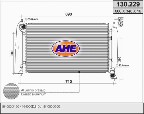 AHE 130.229 - Радіатор, охолодження двигуна autozip.com.ua
