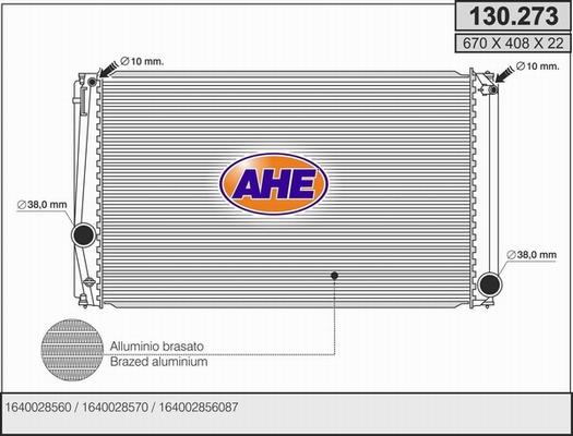 AHE 130.273 - Радіатор, охолодження двигуна autozip.com.ua