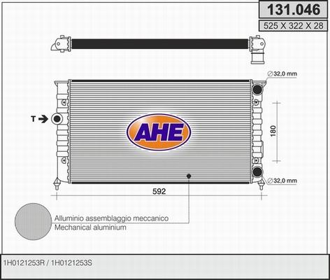 AHE 131.046 - Радіатор, охолодження двигуна autozip.com.ua