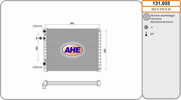 AHE 131.055 - Радіатор, охолодження двигуна autozip.com.ua