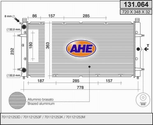 AHE 131.064 - Радіатор, охолодження двигуна autozip.com.ua