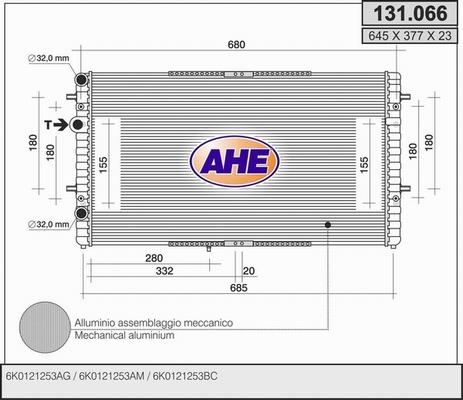 AHE 131.066 - Радіатор, охолодження двигуна autozip.com.ua