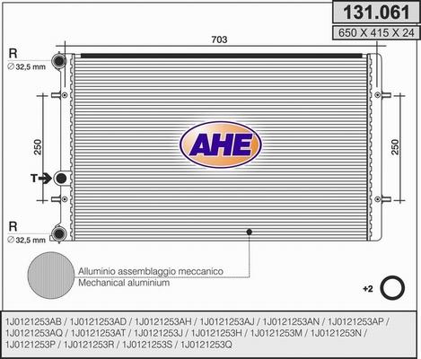 AHE 131.061 - Радіатор, охолодження двигуна autozip.com.ua