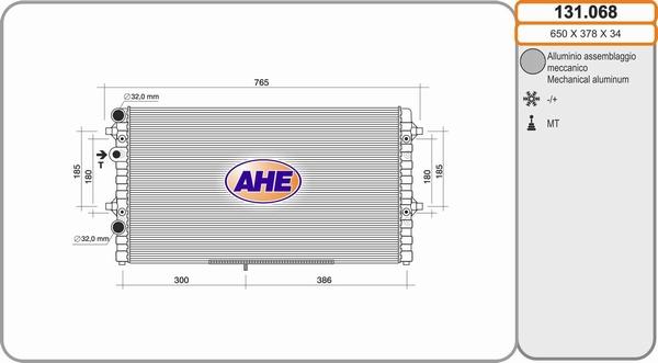 AHE 131.068 - Радіатор, охолодження двигуна autozip.com.ua