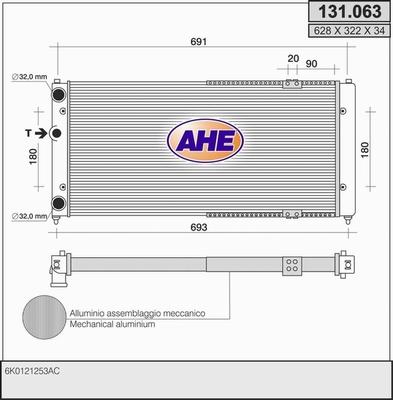 AHE 131.063 - Радіатор, охолодження двигуна autozip.com.ua